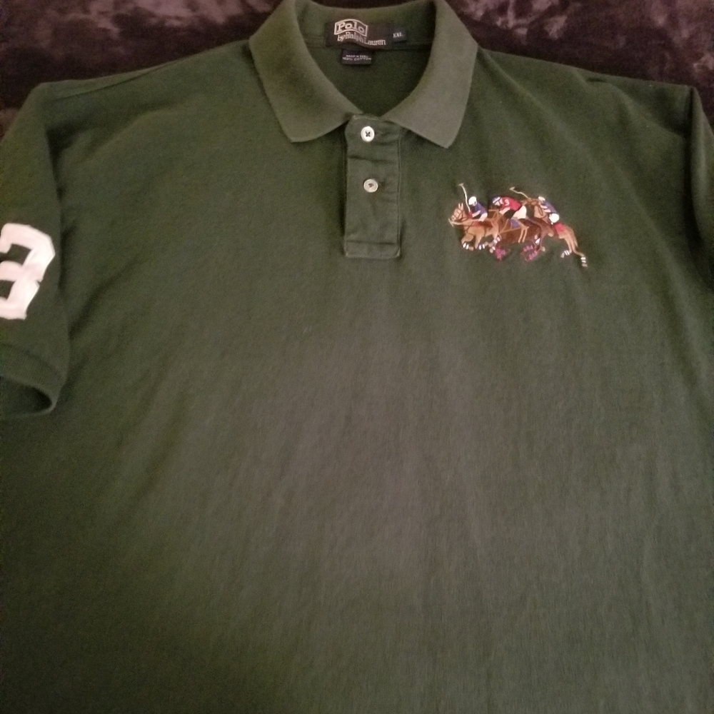 Large Pony SS Polo dark green xxl